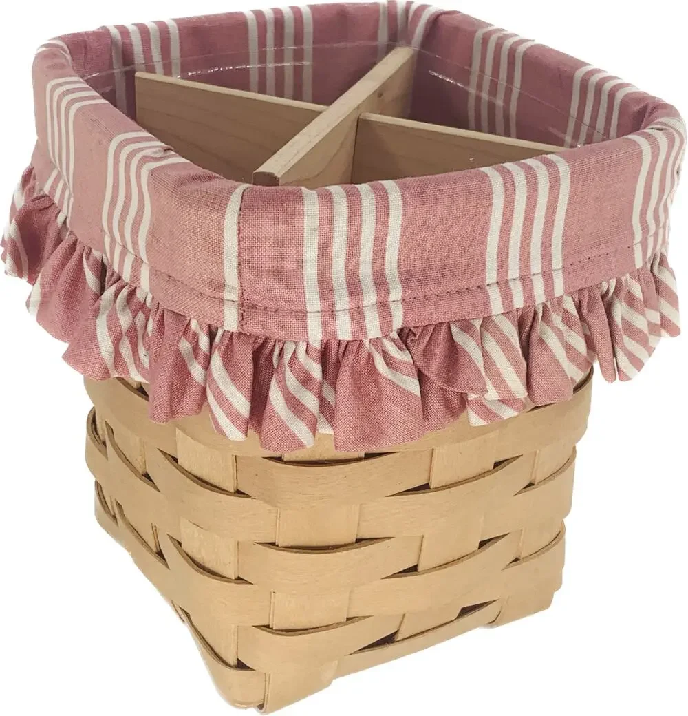 Longaberger Utensil Basket Liner Small Square Protector Tall Sectioned Divider